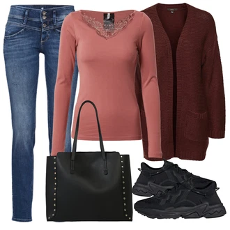 Italský Maxi Outfit s Modrá/Tmavě modrá Slim Fit Džíny/Rovná Džína/Džíny s Rozparkem/Džíny Regular Fit/Zimní bunda/Džíny s Dírou/Kožená bunda/Kotníková Bota/Džíny s Nízkým Sedem/Girlfriend Džíny/Zužující se Džíny/Kožené Boty Tom Tailor "Ležérní Outfit"Look: Ležérní, Cool, Egirl, Francouzské, Italský, Moderní, Chytrý příležitostný