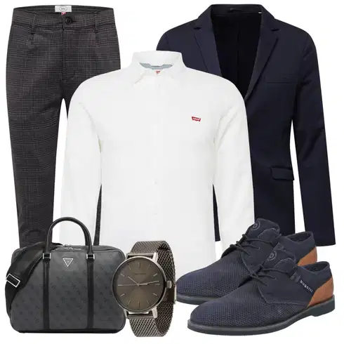 Dunkelblau/Hellblau Mantel/Strick Große/Anzug Sakko/Strick­Blazer/SweatBlazer/Lederjacke/Boyfriend Blazer/Lederjacke für Männer/Blazerjacke/Lederjacke/Lässiger Blazer Lindbergh kombinieren