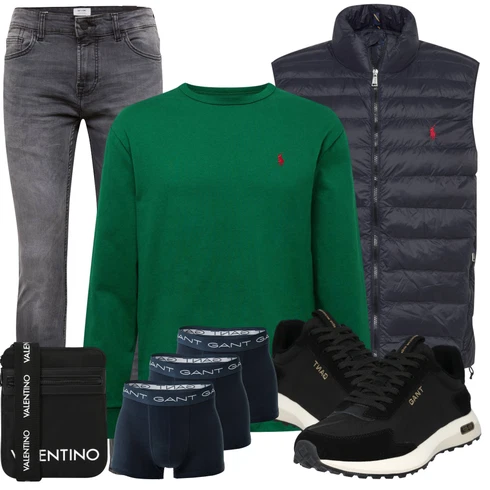 Grau/Dunkelgrau/Hellgrau Biker Jeans/Lederjacke/Leder Schuhe/Slim Fit Jeans/ThermoJeans/Herren Lederjacke/Winterjacke/Jeans mit Schlitz/Low Rise Jean Only & Sons kombinieren mit Schwarz/Dunkelblau/Rot Sport Weste/Puffer Weste/Reitweste/Wendeweste/Isolationsweste/Ärmellose Weste/Reiseweste/Daunenweste/Steppweste/Kurze Weste Polo Ralph Lauren