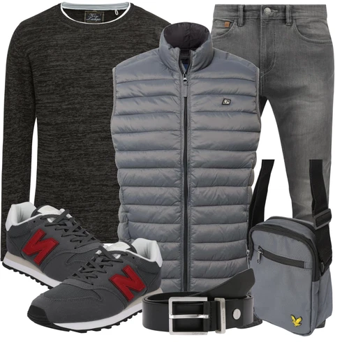 Grau/Schwarz Hose Blend kombinieren