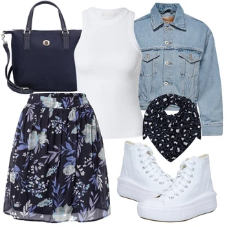 Outfit s Bílá/Krémová Converse "Ležérní Outfit"