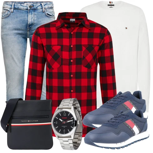 Uhr Hugo kombinieren mit Hellblau/Blau Slim Fit Jeans/Girlfriend Jeans/Low Rise Jean/Boyfriend Jean/Tapered-Jeans/Dad Jeans/Biker Jeans/Straight Leg Jean/Vintage Jeans/Low Waist Jean/Herren Lederjacke/Jeans mit Schlitz Only & Sons