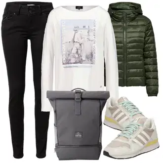 Outfit s Šedá Košile s dlouhým rukávem Monari "Ležérní Outfit"
