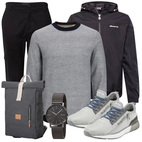 Kariert Schwarz/Dunkelblau CargoHose/Cargo-JoggingHose/Business Hose DAN FOX APPAREL kombinieren