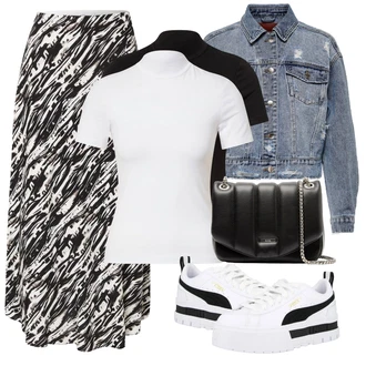 Prošívaný Dlouhé / Maxi Outfit s Taška Přes Rameno/Dlouhá tylová sukně/Dlouhé Kardigany/Dlouhý Zimní Kabát/Dlouhé Šaty/Doplňek bershka "Ležérní Outfit"