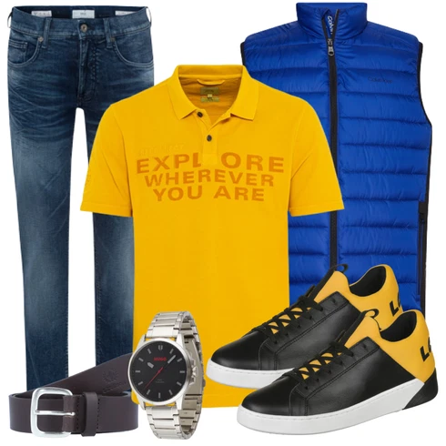 Gelb Poloshirt Camel Active kombinieren