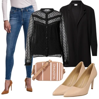 Na Procházku Outfit s Černá Kožená bunda pro muže/Boyfriend Sako/Pletený Sako/Smokingové sako/Oversize Sako/Dlouhý Sako/Teplákový blejzr JdY "Ležérní Outfits"Look: Karate, Na Procházku, Pracovní