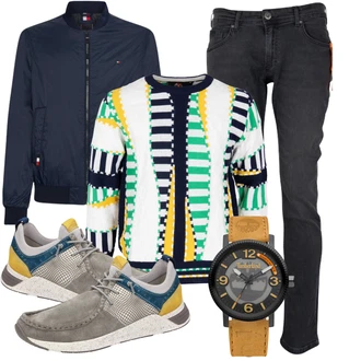 Outfit mit Schwarz Jeans miracle of denim "Freizeit Outfit"