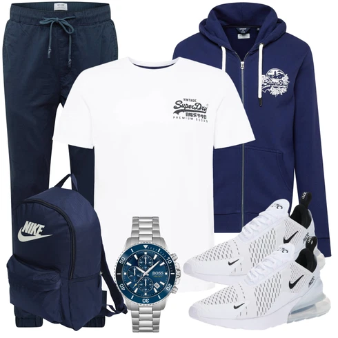 Grau Schuh Sneaker Nike Sportswear kombinieren