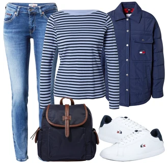 Outfit s Bílá Zimní bota/Teniska Lacoste "Ležérní Outfit"