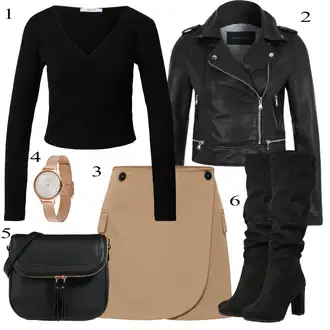 Outfit s Černá/Šedá Kožené Bund/Vosková Bunda/Bunda z Umělé Kůže/Kožená Bomber Bund/Kožená vintage bunda/Motorkářské Bund/Bunda s Bočním Zipem Oakwood "Perfekt na podzim"