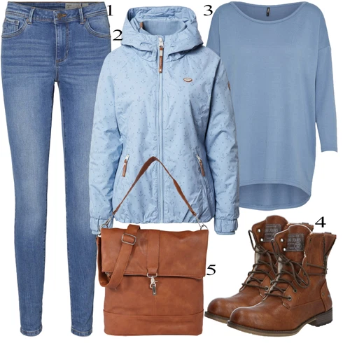 Svetlo modra Hlače kombinirajte z Svetlo modra/Modra Jeggings/Jeans Pajkice/Skinny Hlače VERO MODA, Modra Ragwear, Modra Only, Mustang, About You