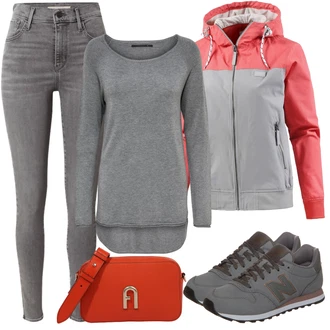 Outfit s Šedá/Hnědá/Světle šedá Bota na fitness/Gymnastická bota/Tréninková bota/Přibližovací bota/Běžecká bota New Balance "Podzimní Vzhled"
