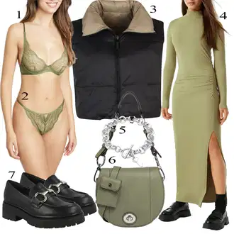 za srednje godine Outfit sa Zeleno/Svjetlozelena/Kaki/Tamnozelena Nekategorizirano bershka "Savršeno za jesen"Look: Rap, Preodjeven, za srednje godine, Irski, Prevelik, Mom, Old Money