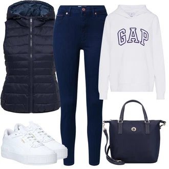 Outfit s Bílá GAP "Podzimní Vzhled"