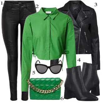 Outfit sa Zeleno Bluza Leger by Lena Gercke "Jesenski Outfit"