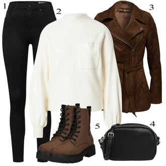 Outfit sa Crvena/Crna Tom Tailor Denim "Jesenski Outfit"