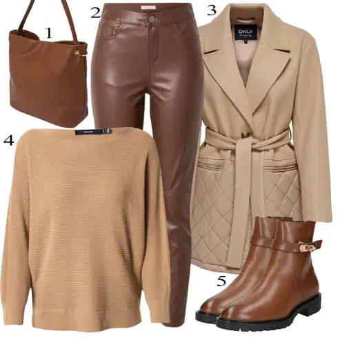 Kombinace Hnědá/Khaki/Šedá/Béžová/Tmavě hnědá Kožený legíny/Kožená Kalhoty/Legíny Kožený Vzhled/Kalhoty z Umělé Kůže guido maria kretschmer women