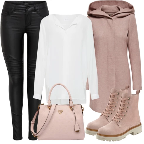 Kombinace Šedá/Hnědá/Béžová/Bílá/Krémová/Khaki Halenkové Body/Blůza s knoflíčkem/Halenka se Stojatým Límcem/Dlouhá Halenka/Halenka s Dlouhým Rukávem/Oversize Halenka/Oversize Muselínová Blůza/Slip-on Halenka/Tunikové Tričko Vila kombinovat s Růžová/Hnědá/Fialová Pletený Fleecový Kabát/Kašmírový Kabát/Pletený Kabát/Kabát s Kapucí/Vlněný Kabát/Lodenový Kabát/Vlněný Fleecový Kabát Only