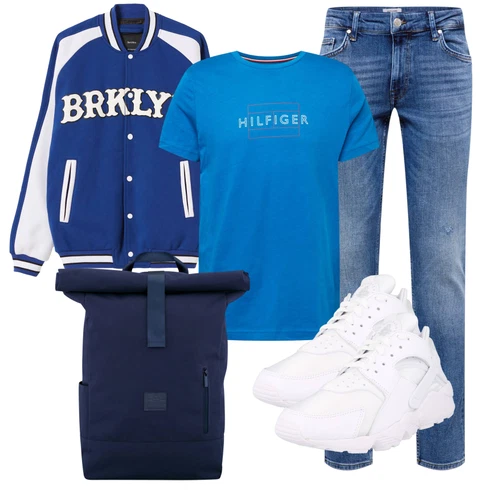 Elegant Hellblau/Blau Slim Fit Jeans/Low Rise Jean/Regular-Fit Jeans/Leder Schuhe/Straight Leg Jean/Winterjacke/Low Waist Jean/Jeans mit Schlitz/Sportschuhe/Herren Lederjacke/Lederjacke Only & Sons kombinierenLook: Uni, Coole, Elegant, Premium, Casual, Old Money, Schlichte, Schön, Classic