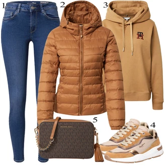 outfit mit Bela/Modra/Temno modra/Roza Kavbojka z Nizkim Pasom/Push up Kavbojke/Zimska jakna/Kavbojke Visokega Pasu/Usnjena Jakna/Kavbojke z Razporkom/Ozke Kavbojke/Moška Usnjena Jakna/Usnjene Čevlje Tom Tailor Denim "Padajoča oblačila"