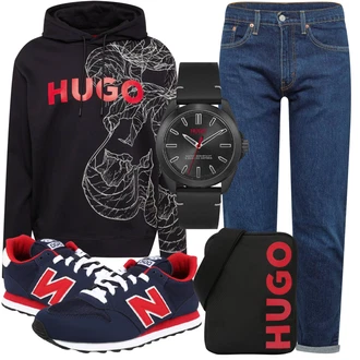 Logoprint Outfit mit Schwarz Unkategorisiert New Balance "Lässiger Freizeit Look"