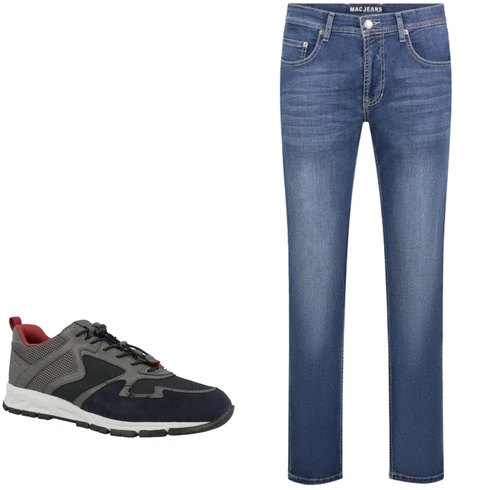 Blau Schlaghose Jeans MAC kombinieren