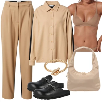 Outfit s Béžová Podprsenka s kosticemi/Podprsenka Bez Kostic/Trojúhelníkový Podprsenek/Bezdrátová podprsenka/Měkká podprsenka/Tělo bez kostic/Zmenšující Podprsenek/Push-Up Podprsenka/Tričková Podprsenka/Bralette Sloggi "Ležérní Outfits"