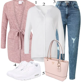 Outfit sa Siva Majica s 3/4 rukavima Lascana "Jesenski Outfit"