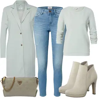 Outfit s Zelená/Světle zelená Tweedový Kabát/Pletený Kabát/Lodenový kabát/Zimní Kabát Vlněný kabát/Kašmírový Kabát/Lehký Kabát/Blazerový Kabát/Vlněný Kabát Only "Módní vzhled pro podzim"