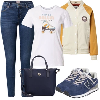 Outfit s Modrá Teniska New Balance "Módní vzhled pro podzim"