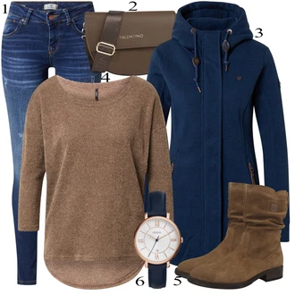 Outfit s Zelená/Červená Zimní bota/Nízká bota na podpatku/Kozačka Kotníková Bota Tamaris "Podzimní Outfit"