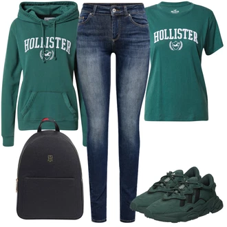 Outfit s Zelená Hollister, Zelená Hollister "Podzimní Outfit"