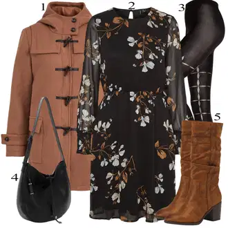 Outfit sa Crna/Bež Wolford "Jesenski Outfit"