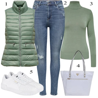 Outfit s Bílá Lékařská Bota/Ortopedická Bota/Komunijní bota/Diabetická Bota/Nízká Teniska/Úzká teniska/Semiortopedická bota/Bota Na Pěší Turistiku/Zdravotní bota/Tenisky s Bočním Zipem/Teniska se zapínáním na suchý zip Puma "Podzimní Outfit"