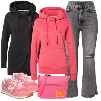 Outfit s Růžová Teniska/Zimní bota New Balance "Ležérní Outfits"