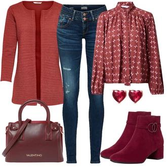 Outfit s Fialová Nízká bota na podpatku/Kotníková Bota/Zimní bota Tamaris "Podzimní Outfit"