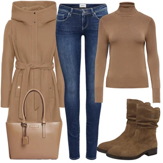 Outfit s Zelená/Červená Zimní bota/Nízká bota na podpatku/Kotníková Bota Tamaris "Outfit v podzimních barvách"