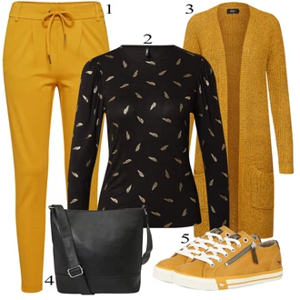 Outfit s Žlutá Teniska Mustang "Podzimní Outfit"