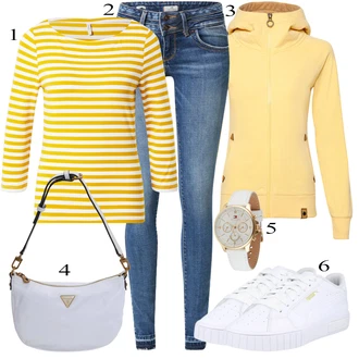 Outfit s Pruhovaný Svetr Only "Podzimní Outfit"