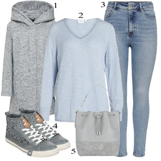 Outfit s Červená/Růžová/Světle šedá Blazerový Kabát/Fleecový Kabát/Kabát s Úzkým Střihem/Tweedový Kabát/Vlněný Fleecový Kabát/Pletený Kabát/Scuba Kabát/Pletený Fleecový Kabát/Krátký Kabát Only "Podzimní Outfit"