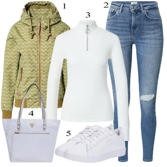 Krátká/mini Outfit s Šedá Nezařazené Guess "Podzimní Outfit"
