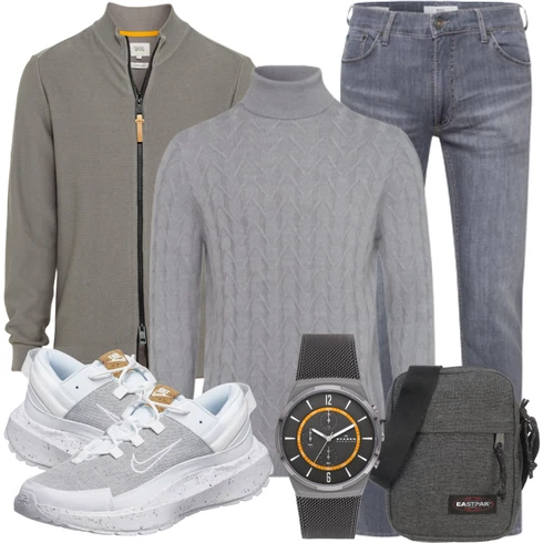 Grau Schuh Sneaker Nike Sportswear kombinieren
