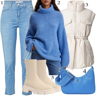 Outfit sa Bež/Siva Dodatak/Obuća/Traperice Slim Kroja Shabbies Amsterdam "Jesenski Outfit"