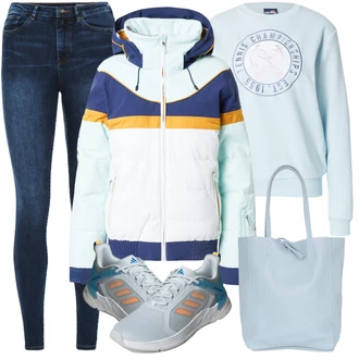 Outfit s Modrá Sportovní Bund ROXY "Skvělé pro podzim"