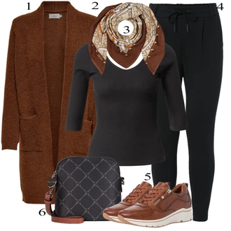 Outfit s Černá Pletený Legín/Bavlněné Legíny/Teplé Legíny/Legíny s Podšívkou/Termo Kalhoty/Tréninková Kalhoty/Kožená bunda/Tregíny Only "Cool podzimní outfit"