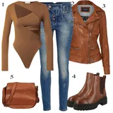 Usnjene Jakne Biker outfiti za dame image