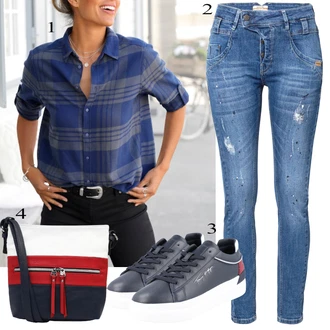 Outfit s Černá Košilová Blůza Lascana "Ležérní Outfits"