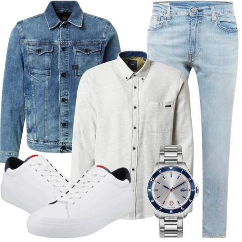 Grau Casual Hemd Lindbergh kombinieren