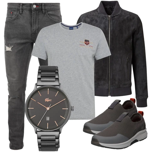 Schwarz/Grau Hose Blend kombinieren
